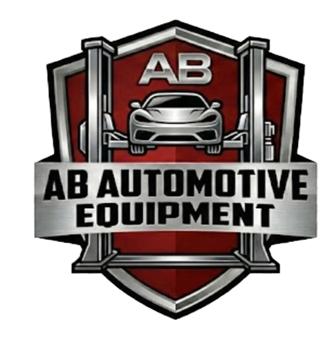 AB Automotive Equipment shield logo with a car on a two-post lift